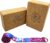 Aozora Cork Yoga Block Sustainable & Eco Friendly 2 Pack and Yoga Strap Set Made of The Finest Natural Cork for Better Support, Balance & Comfort